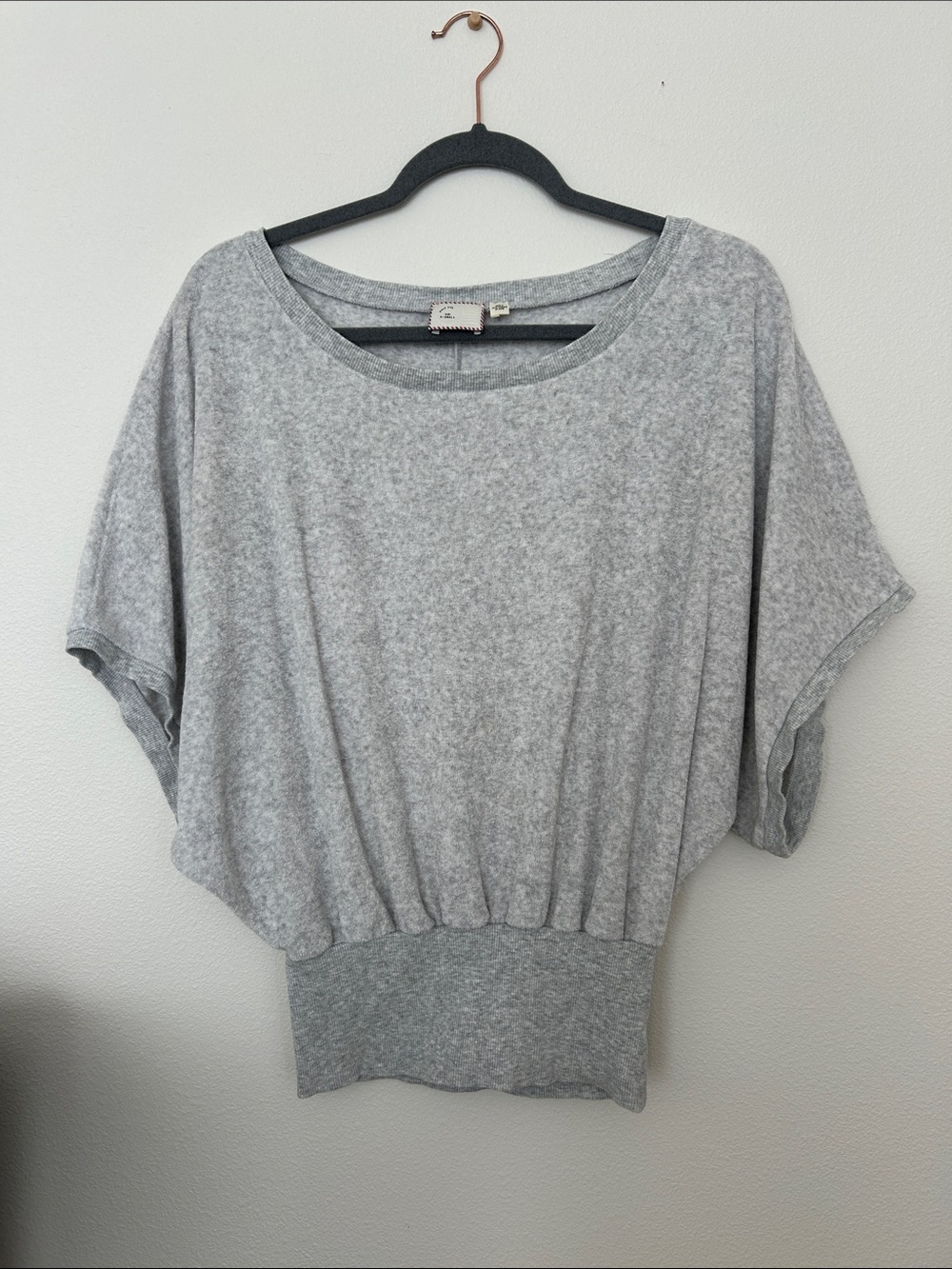 Heather Gray Dolman Sleeve Knit Top